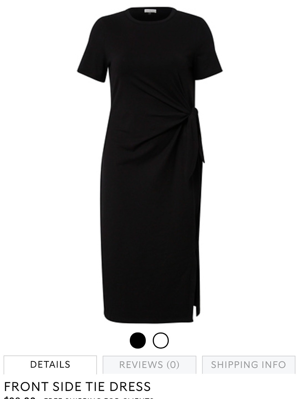 Women's Olivia Grey Black Front Side Tie Midi Dress